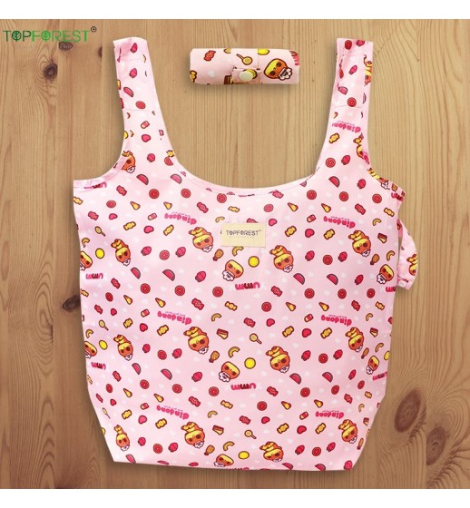 A06017 摺疊環保購物袋 癲噹甜品師造型 藝術手繪插畫風格 尼龍布料 
