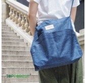 B05017/B05027 [基本款] 必備百搭牛仔布袋（2色選擇：純藍 / 條紋）兩用袋（手挽袋+斜身袋）牢固耐磨 | 經典牛仔帆布袋 | 托特包 | 斜背袋 | 手提袋