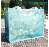 TOPFOREST - 新品上架 [世界名畫] 耐用防水拉鍊袋 | 梵高《盛開的杏花》大師級帆布油彩畫作 | 大容量 | 店主推介 | 自家優質出品 | 易配襯 B241101-AB